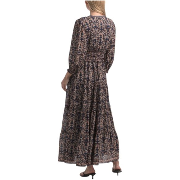 MAX STUDIO Three-quarter Sleeve Floral Maxi Dress - Picture 2 of 3